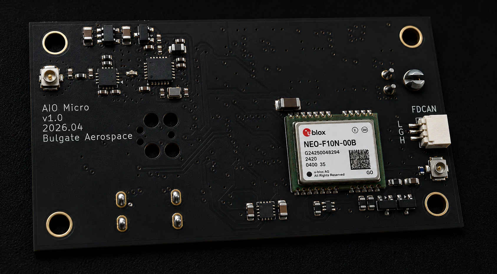 Bottom view of Bulgate UAV electronics platform