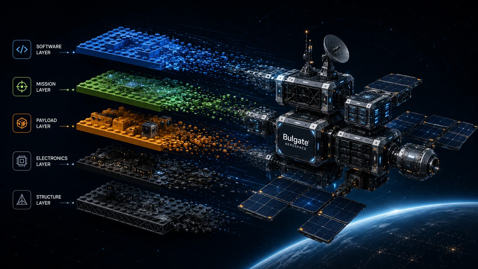 Small satellite and space infrastructure diagram