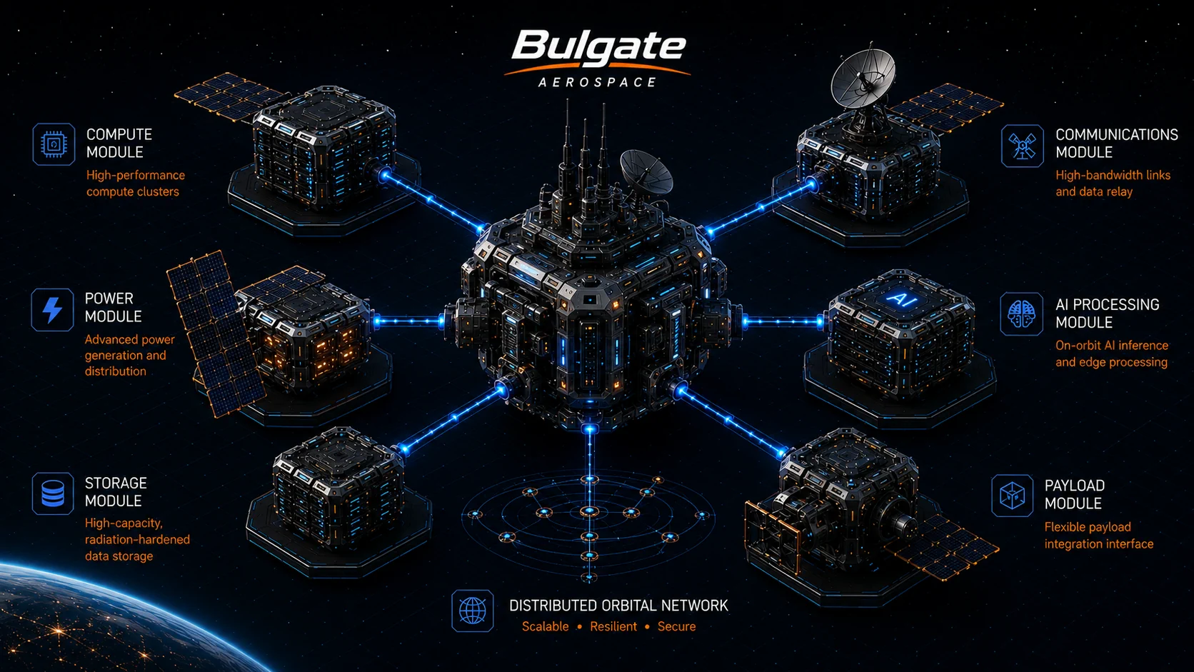 Space architecture infrastructure diagram